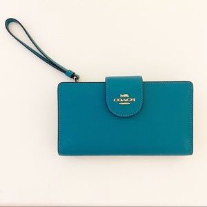 Coach Turquoise Tech Phone Wallet